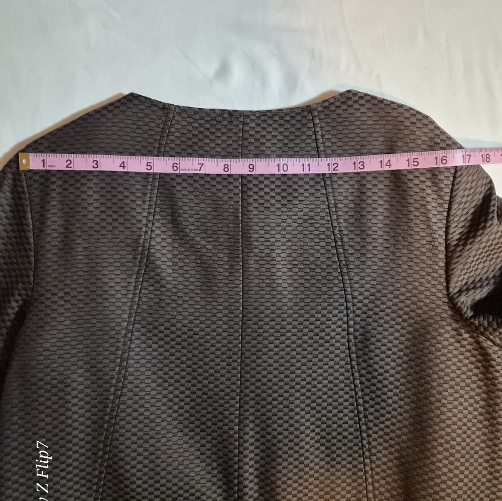Talbots Petites Silk Blend Sheath Dress & Cropped Jacket Set Brown Size 16P - Picture 9 of 16